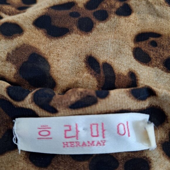 Heramay high low leopard print sleeveless dress - Picture 3 of 4